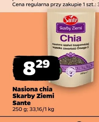 Nasiona chia Skarby Ziemi Sante promocja w Netto