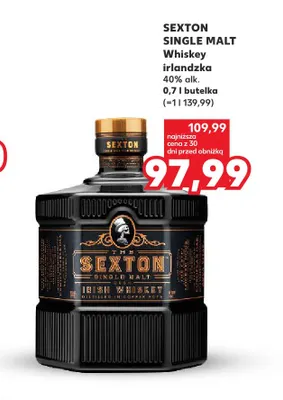 Whiskey irlandzka Sexton Single Malt promocja w Kaufland
