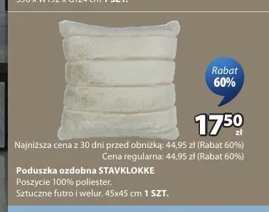 Poduszka ozdobna STAVKLOKKE promocja w Jysk