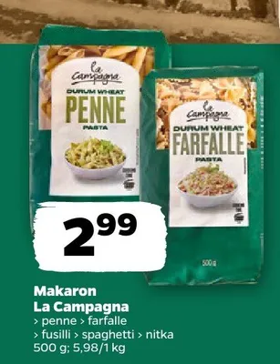 Makaron penne La Campagna promocja w Netto