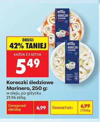 Koreczki śledziowe w oleju Marinero promocja w Biedronka