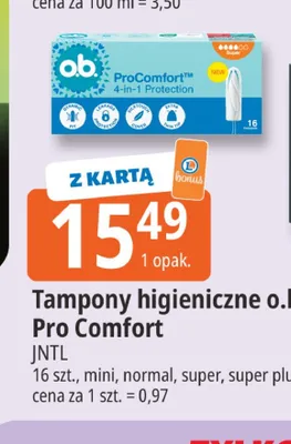 Tampony higieniczne o.b. ProComfort Normal promocja w Leclerc