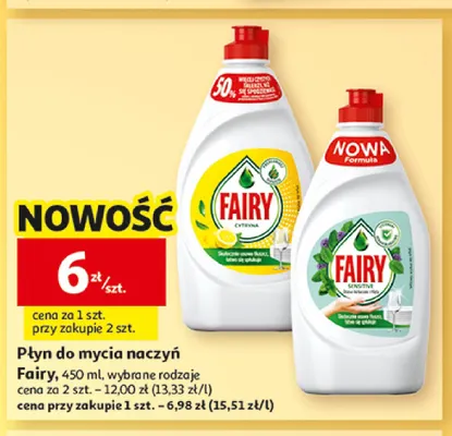 Płyn do mycia naczyń Fairy Sensitive promocja w Auchan