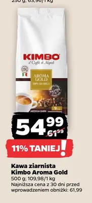 Kawa ziarnista Kimbo Aroma Gold promocja w Netto