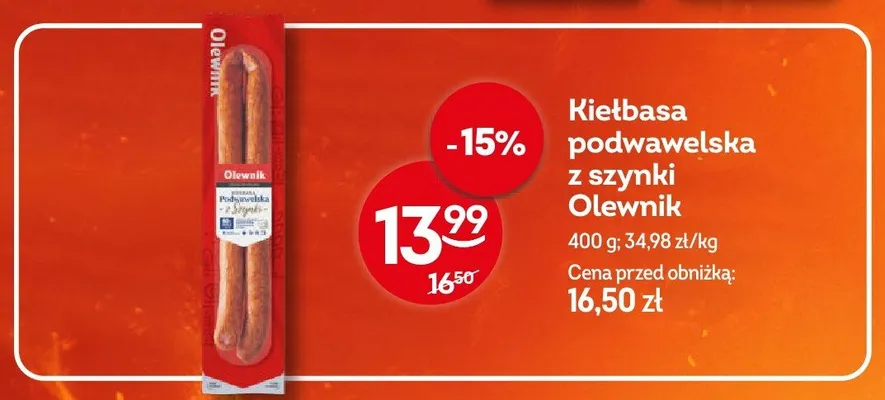 Kiełbasa podwawelska z szynki Olewnik promocja w Żabka