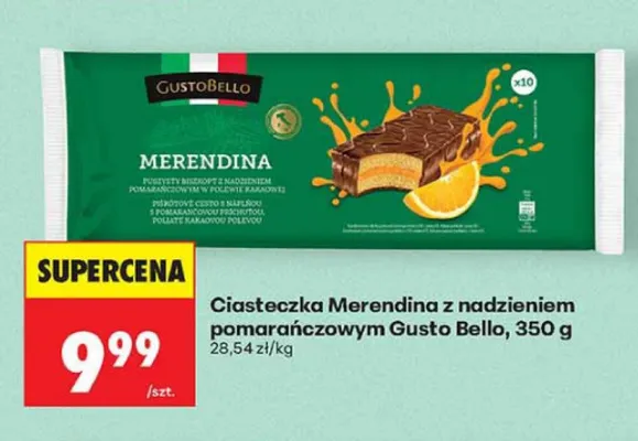 Ciasteczka Merendina z nadzieniem pomarańczowym Gusto Bello promocja w Biedronka