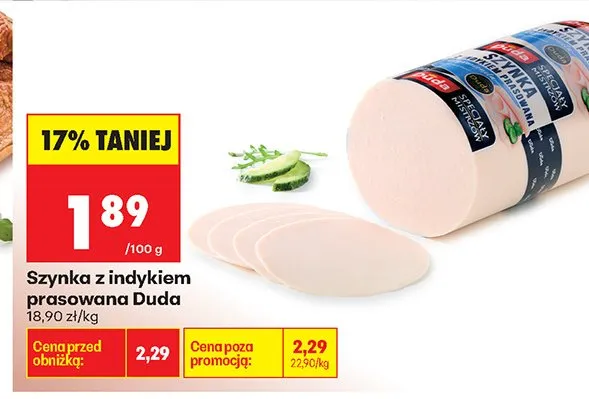 Szynka z indykiem prasowana Duda promocja w Biedronka