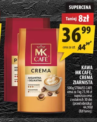 Kawa ziarnista MK Cafe Crema promocja w Arhelan