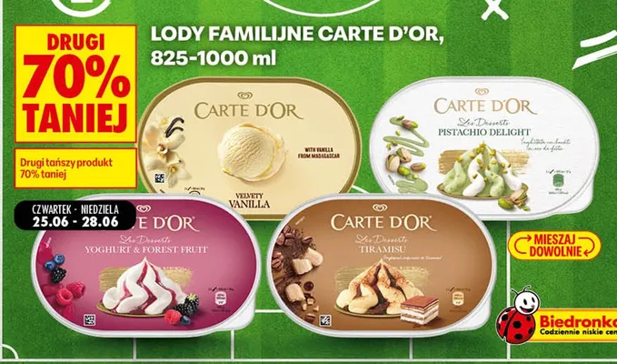 Lody familijne Carte D'Or Tiramisu promocja w Biedronka