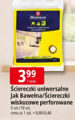 Ściereczki uniwersalne Jak Bawełna/Ściereczki wiskozowe perforowane promocja w Leclerc