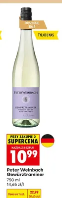 Wino białe półsłodkie Peter Weinbach Gewürztraminer Medium Sweet Rheinhessen promocja w Biedronka
