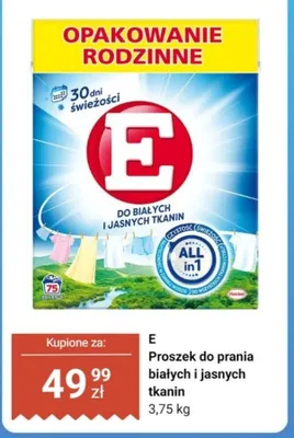 Proszek do prania białych i jasnych tkanin E promocja w Dino