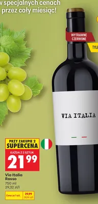 Wino czerwone Via Italia Rosso promocja w Biedronka