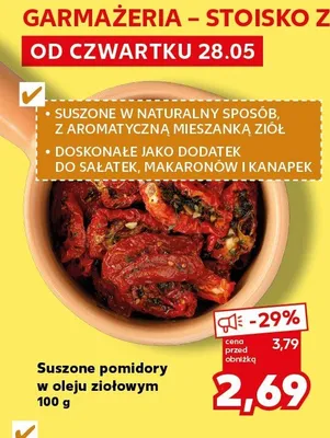 Suszone pomidory w oleju ziołowym promocja w Kaufland