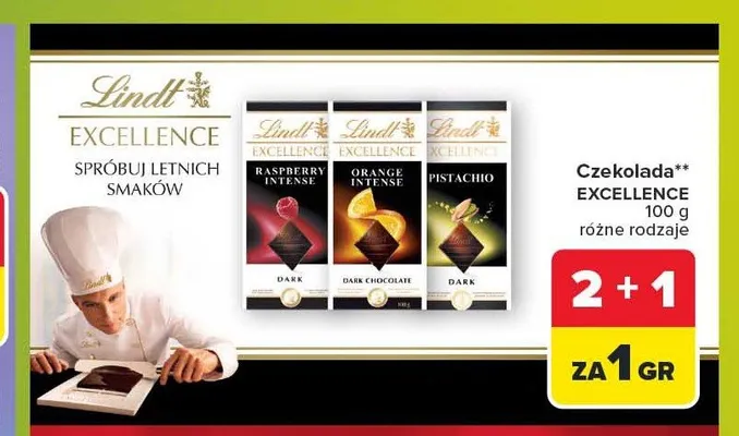 Czekolada Lindt Excellence Pistachio promocja w Carrefour
