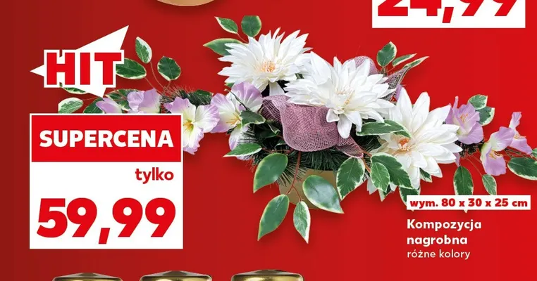 Kompozycja nagrobna 80x30x25 cm promocja w Kaufland