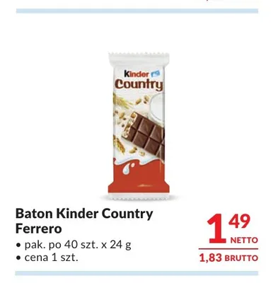 Baton Kinder Country Ferrero promocja w Makro