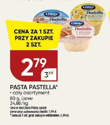 Pasta z łososiem Lisner Pastella promocja w Chata Polska