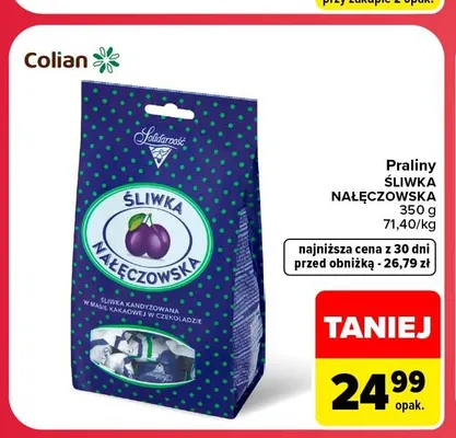Praliny Śliwka Nałęczowska Solidarność promocja w Carrefour