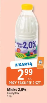 Mleko 2,0% Krasnystaw promocja w Leclerc