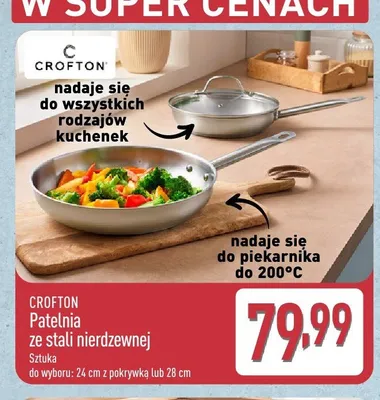 Patelnia ze stali nierdzewnej Crofton 24 cm z pokrywką promocja w Aldi