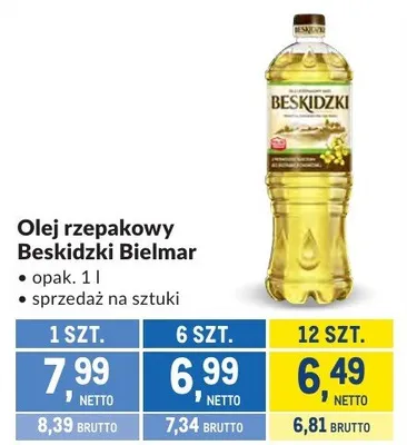Olej rzepakowy Beskidzki Bielmar promocja w Makro