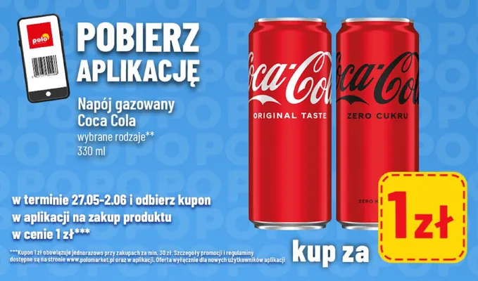 Napój gazowany Coca Cola Original Taste promocja w POLOmarket