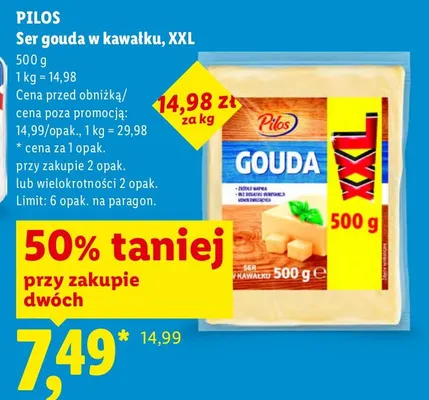 Ser gouda w kawałku Pilos XXL promocja w Lidl