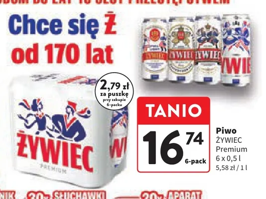 Piwo Żywiec Premium 6-pak 500 ml promocja w Intermarche