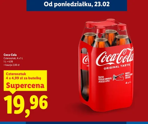 Napój gazowany 4 x 1 l promocja w Lidl