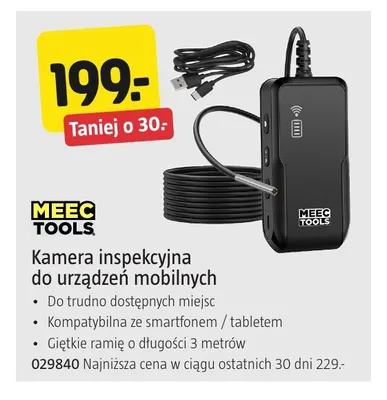 Kamera inspekcyjna do urządzeń mobilnych Meec Tools promocja w Jula