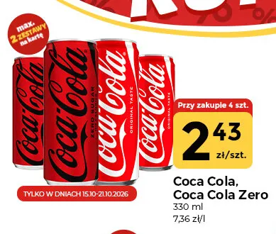 Napój gazowany Coca-Cola Zero promocja w Społem Częstochowa