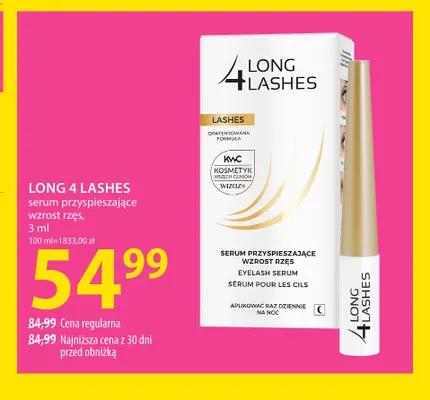 Serum przyspieszające wzrost rzęs Long 4 Lashes promocja w Hebe