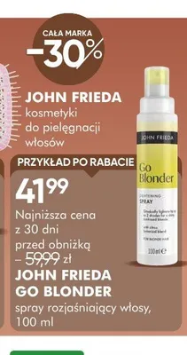 Spray rozjaśniający włosy JOHN FRIEDA GO BLONDER 100ml promocja w Super-Pharm