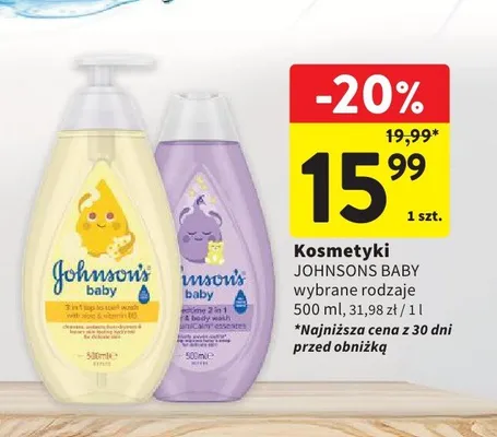 Kosmetyki JOHNSONS BABY promocja w Intermarche