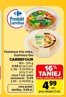 Hummus trio miks Carrefour Sensation promocja w Carrefour
