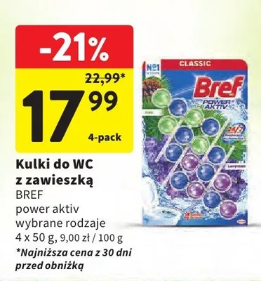 Kulki do WC z zawieszką power aktiv wybrane rodzaje promocja w Intermarche