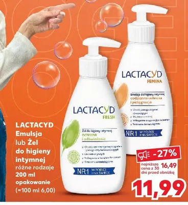 Emulsja do higieny intymnej Lactacyd Fresh promocja w Kaufland