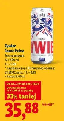 Piwo Jasne Pełne promocja w Lidl