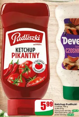 Ketchup pikantny Pudliszki promocja w Dino