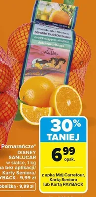 Pomarańcze Disney Sanlucar promocja w Carrefour Market
