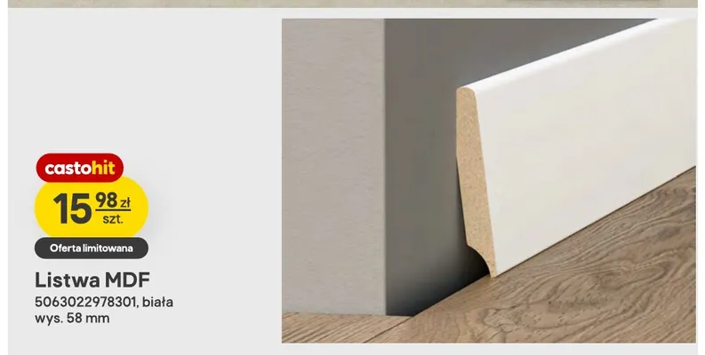 Listwa MDF biała promocja w Castorama