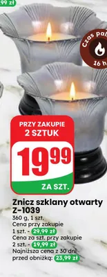 Znicz szklany otwarty Z-1039 promocja w Dino
