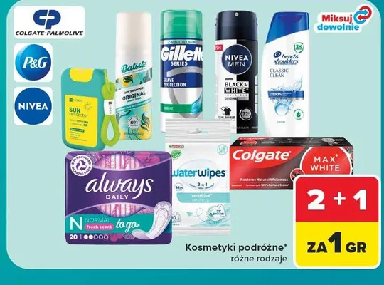 Kosmetyki podróżne promocja w Carrefour Market
