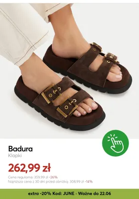 Klapki Badura promocja w eobuwie.pl