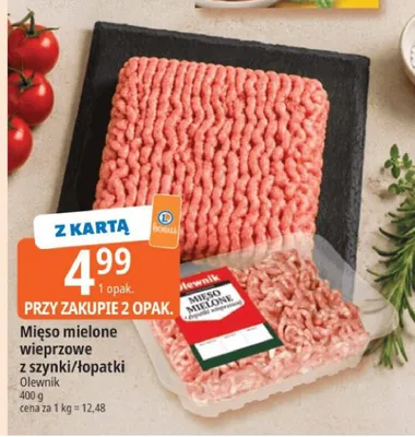 Mięso mielone wieprzowe z szynki Olewnik promocja w Leclerc