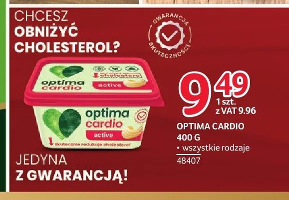 Margaryna Optima Cardio Active promocja w Selgros