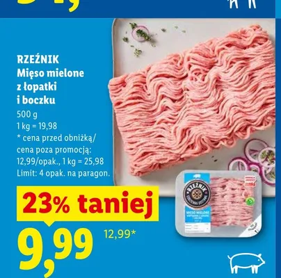 Mięso mielone z łopatki i boczku Rzeźnik promocja w Lidl
