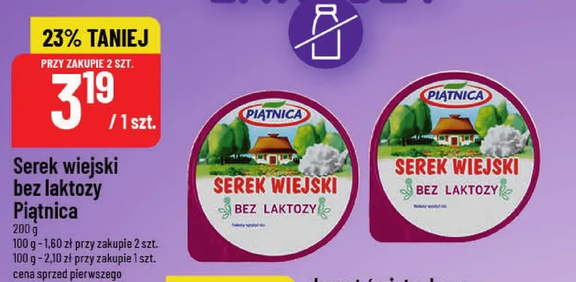 Serek wiejski bez laktozy Piątnica promocja w POLOmarket