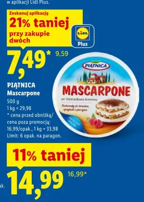 Mascarpone promocja w Lidl